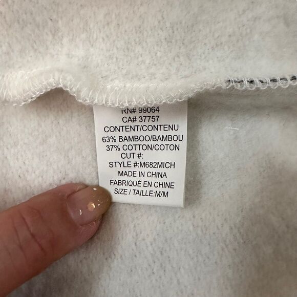 Arbor ~ Ivory pullover hoodie ~ longer length ~ Bamboo/Cotton blend ~ size M - Picture 10 of 11